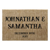 Impression Photo Mariage personnalisé rustique burlap motif nature (Devant)