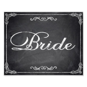 Impression Photo Mariage signe chalkboard Bride