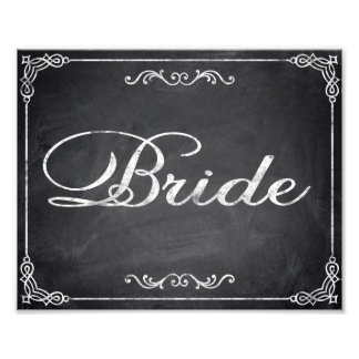 Impression Photo Mariage signe chalkboard Bride