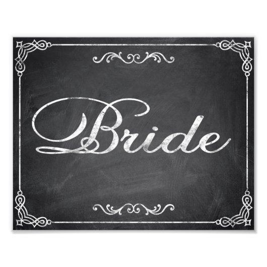 Impression Photo Mariage signe chalkboard Bride (Devant)
