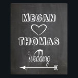 Impression Photo Mariage signe Chalkboard style partie gauche<br><div class="desc">Facile à customiser avec vos noms,  cherchez le côté droit de ma boutique!</div>