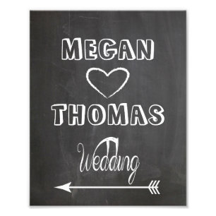 Impression Photo Mariage signe Chalkboard style partie gauche