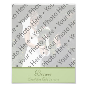 Impression photo Mariage verte Sage avec texte per