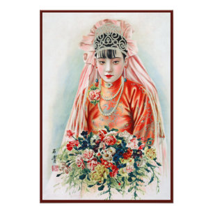 Impression Photo Mariée en rouge au Mariage chinois à Shanghai