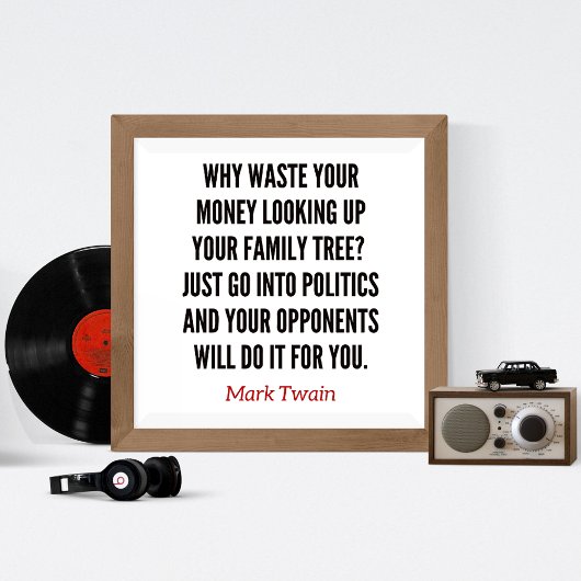 Impression Photo Mark Twain généalogie drôle citation