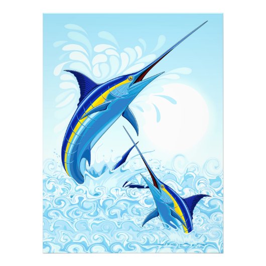 Impression Photo Marlin Bleu Jaillissant de l'Océan (Devant)