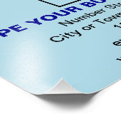 Impression Photo Marque d'affaires sur un rectangle bleu clair Impr (Coin)
