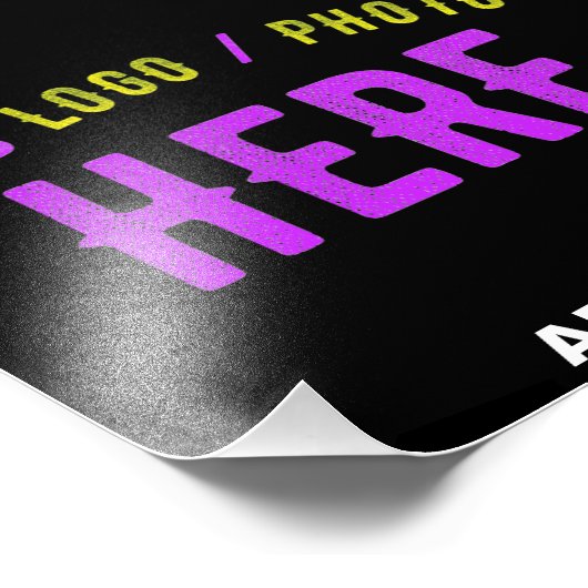 IMPRESSION PHOTO MARQUE PERSONNALISABLE NOIRE MODERNE ÉLÉGANTE VÉRI (Coin)