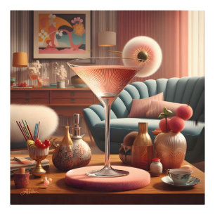 Impression Photo Martini Futuriste Atomique à la Fleur de Cerisier