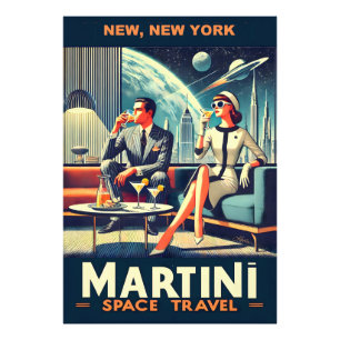 Impression Photo Martini Space Travel Affiches New York