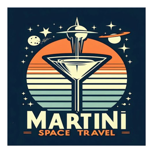 Impression Photo Martini Space Travel Lift Off Logo (Devant)