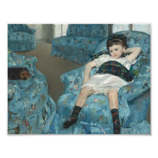 Impression Photo Mary Cassatt - Petite fille dans un fauteuil bleu (Devant)