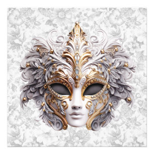 Impression Photo Mascarade Masque coloré en gris