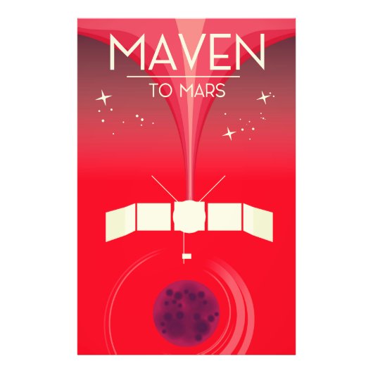 Impression Photo MAVEN - art spatial sur Mars. (Devant)