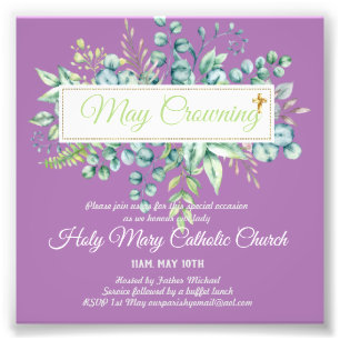 Impression Photo May Crowning Invitations Vierge Marie Invitations 