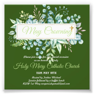 Impression Photo May Crowning Invitations Vierge Marie Invitations