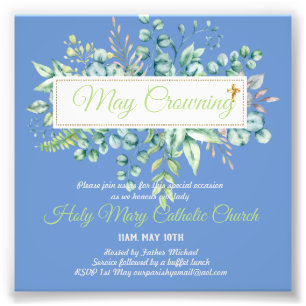 Impression Photo May Crowning Invitations Vierge Marie Invitations