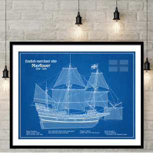 Impression Photo Mayflower - Plan directeur des navires ABD