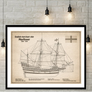 Impression Photo Mayflower - Plan directeur des navires SD