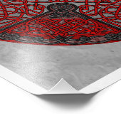 Impression Photo Médaillon de Croix celtique rouge et noire (Coin)