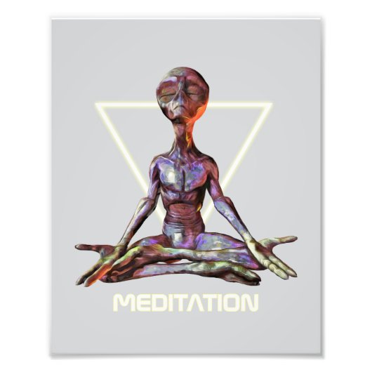 Impression Photo Méditation. Alien en pose tranquille (Devant)