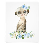 Impression Photo Meerkat, Safari, Jungle, Fleurs Bleues, Petite Pép (Devant)