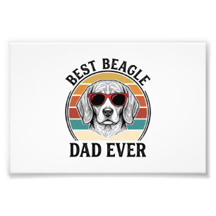 Impression Photo Meilleur Papa Beagle Vintage Design de T-Shirt Bea