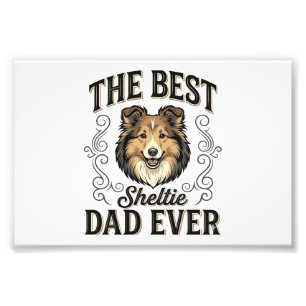 Impression Photo Meilleur papa de Sheltie vintage pour amateur de c