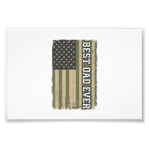 Impression Photo Meilleur Papa Patriote Drapeau Vintage Chemise Pèr