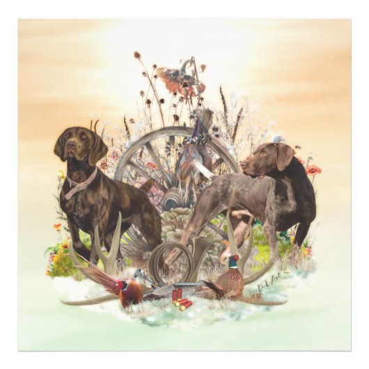 Impression Photo Meilleures heures de la journée à la chasse, GSP (Devant)