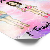 Impression Photo Meilleurs amis Forever Blonde et Brunette Custom (Coin)