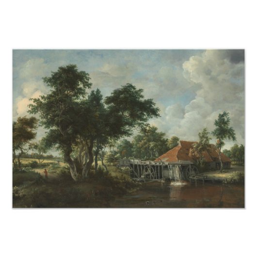Impression Photo Meindert Hobbema - Le moulin à eau (Devant)