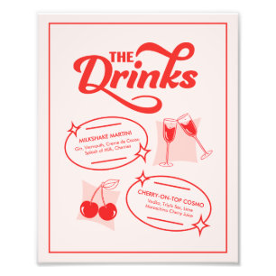 Impression Photo Menu du bar de mariage Retro Diner