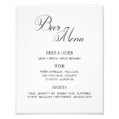 Impression Photo Menu noir et blanc classique 8 x 10 pouces Imprime (Devant)