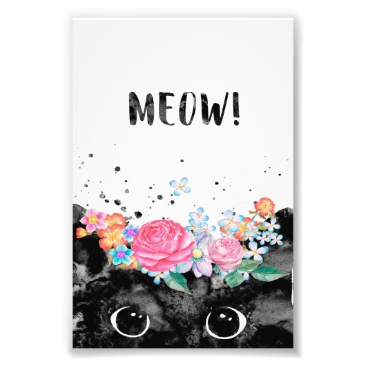 Impression Photo Meow Peeking Chat, Kitten Amoureux des chats Idée  (Devant)