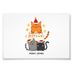 Impression Photo Meowy Catmas Chat Noël Arbre de Noël Xmas (3)
