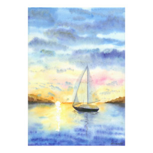 Impression Photo Mer au coucher du soleil