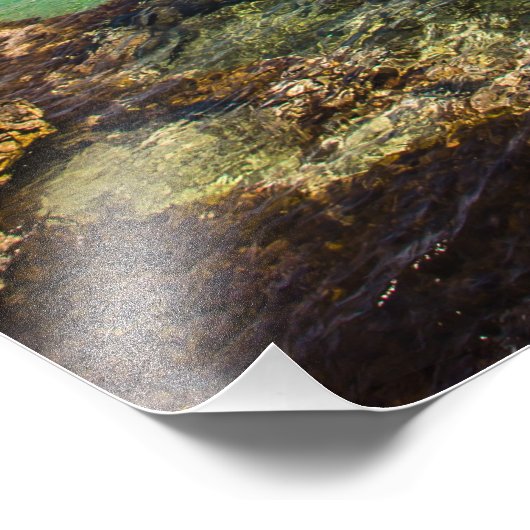 Impression Photo mer avec petit bateau de pêcheur (Coin)