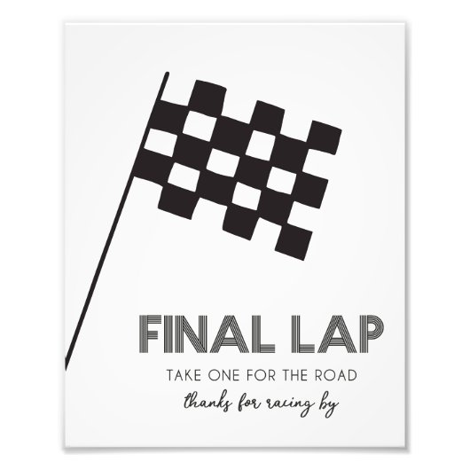 Impression Photo Merci pour la course par course Voiture Signé (Devant)