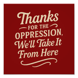 Impression Photo Merci pour l'affiche de l'oppression, des citation