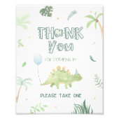 Impression Photo Merci Pour Provenir Dinosaure Anniversaire Faveur  (Devant)