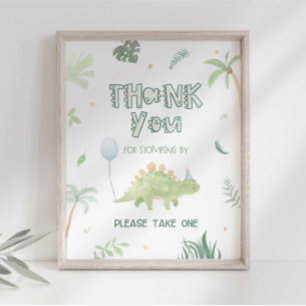 Impression Photo Merci Pour Provenir Dinosaure Anniversaire Faveur