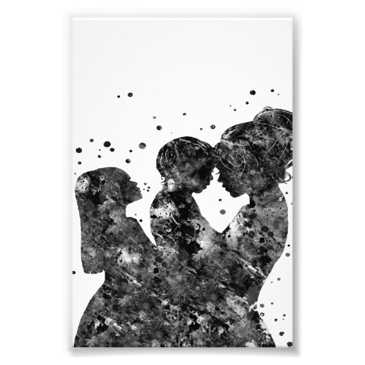 Impression Photo Mère fille fils Cadeau, Famille Anniversaire Idée  (Devant)