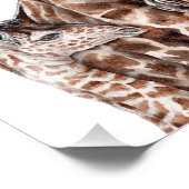 Impression Photo Mère Giraffe avec Bébé Giraffe Art Imprimer (Coin)