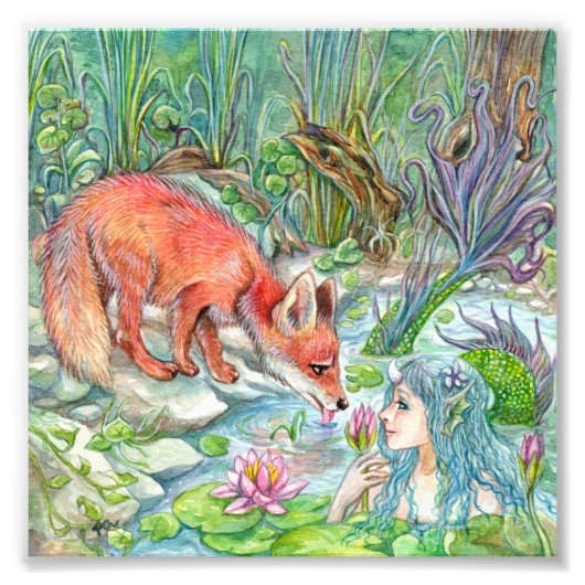 Impression Photo Mermaid et Fox (Devant)