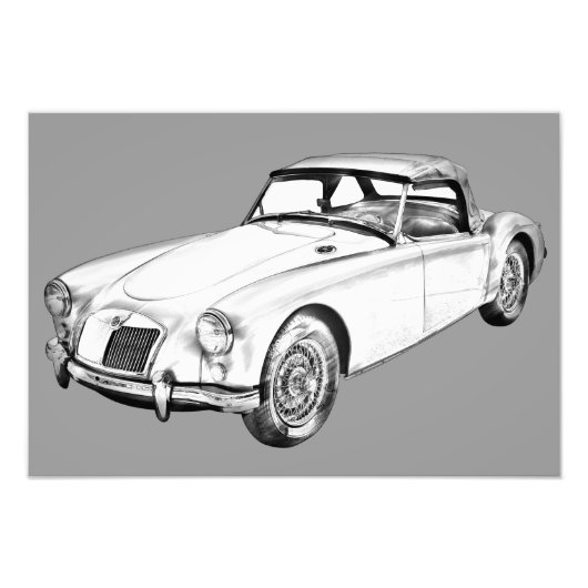 Impression Photo MG Illustration de voiture de sport convertible (Devant)