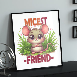 Impression Photo Micest Friend drôle de jeu de mot Cute baby Mouse