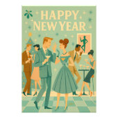 Impression Photo Mid Century Happy New Year The Martini Dance (Devant)