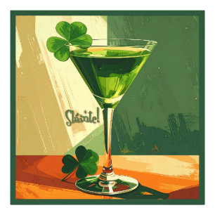 Impression Photo Mid Century Modern Martini Shamrock Sláinte!