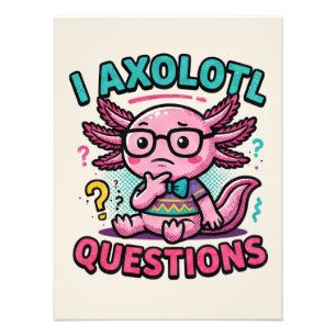 Impression Photo Mignon Axolotl Nerd I Axolotl Questions Marques de
